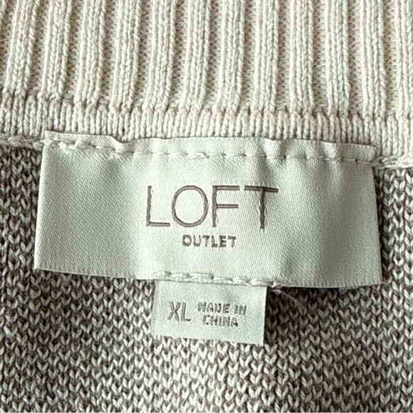 Ann Taylor LOFT Women Fair Isle Collar Button Cardigan Sweater Aztec Argyle XL - Picture 7 of 8